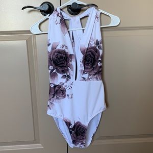 Beautiful Plunging One Piece Swimsuit!